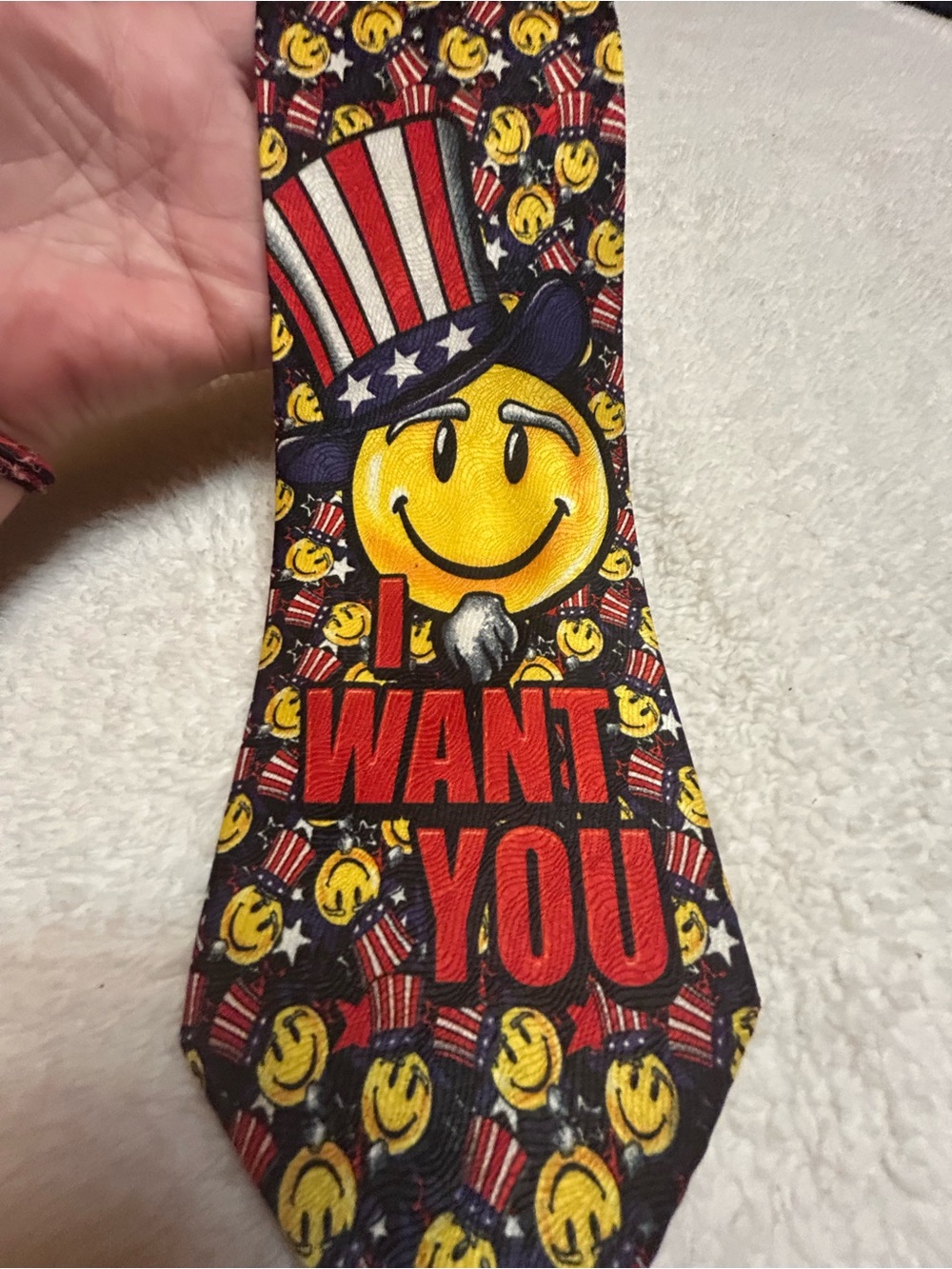 🎁3 for $30 - Novelty Tie I Want You Smiley Face